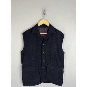 Vintage Skyline Seattle USA Cravenette Water Repellent Button Front Vest Brown